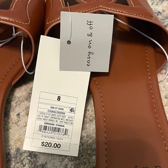 a new day Tan Brown Slide Sandals with Cutout Strap - Women's - Picture 4 of 5